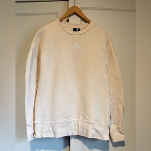 Adidas Cream Crew Neck Pullover Sweatshirt